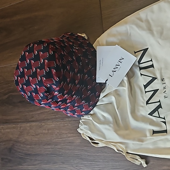 LANVIN REVERSIBLE BUCKET HAT SIZE 54 COLOR BLUE/RED - Picture 13 of 16